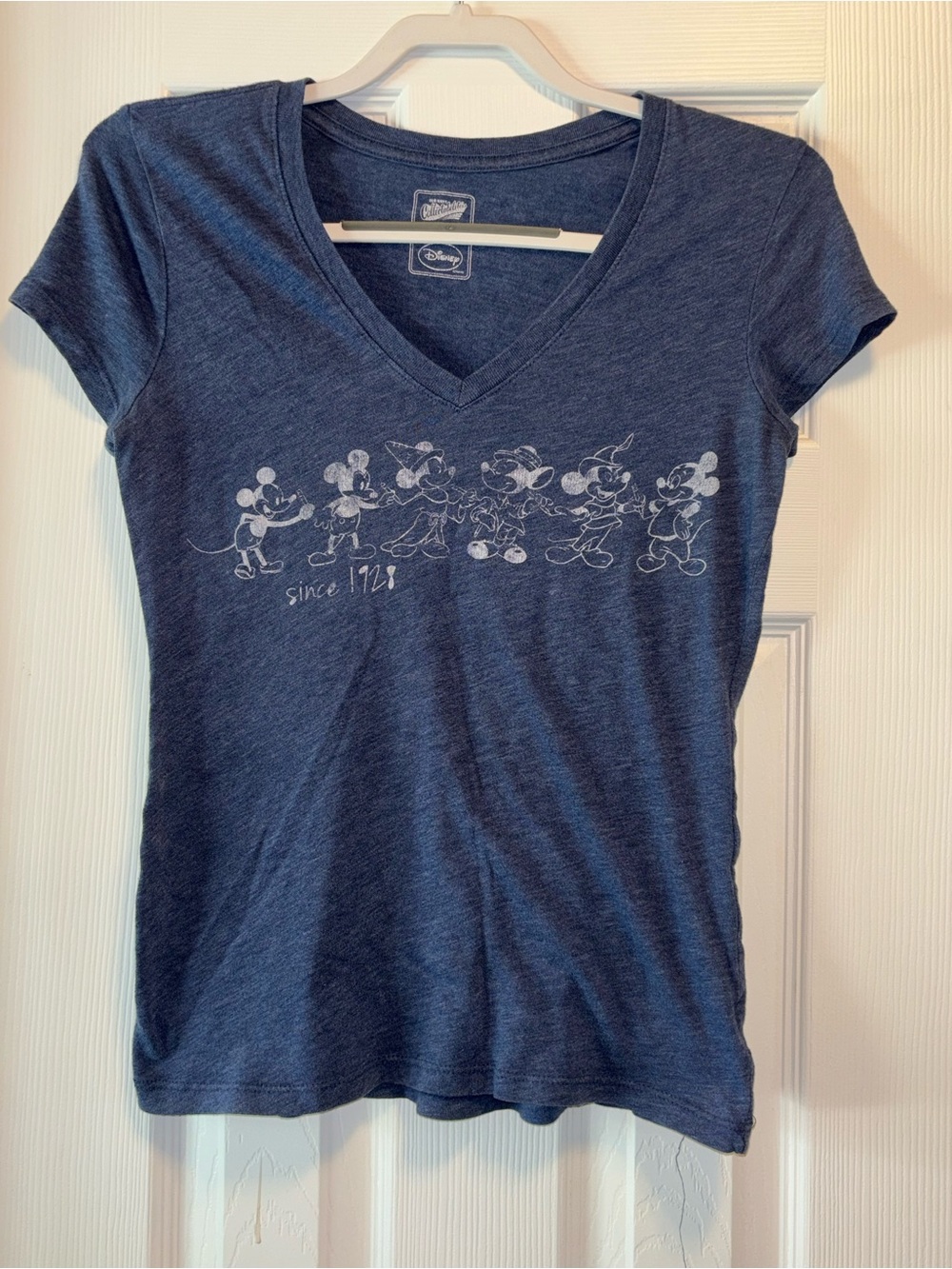 Old Navy Navy Vintage V-Neck Tee Small with Disney Mickey Mouse